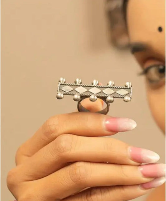 Oxidised Rectangle Ring